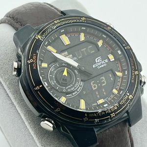 Casio Edifice Chronograph watch 45mm size case, 8.5in wrist size band